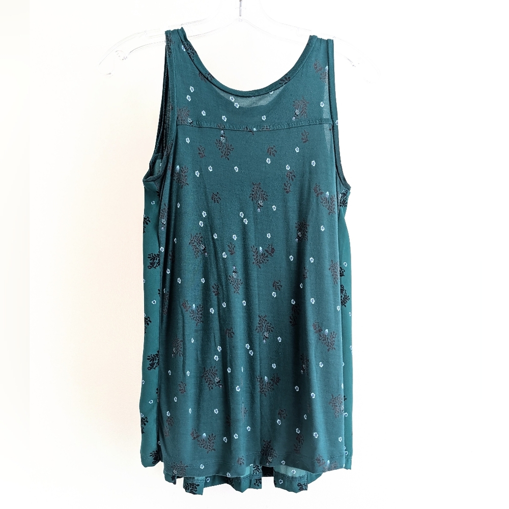 Floral Teal Sleeveless Top